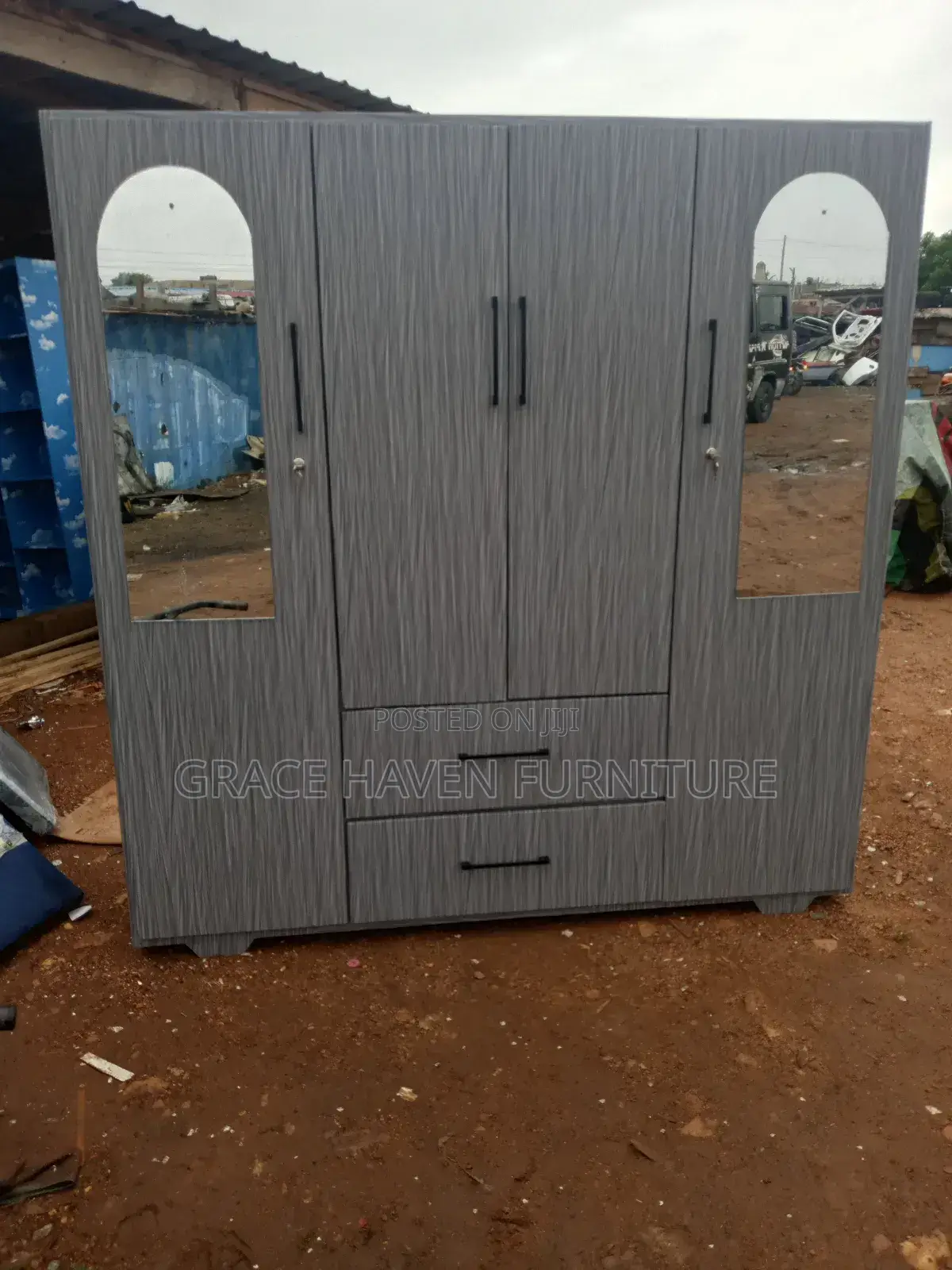 Gray Four -in-One Wardrobe