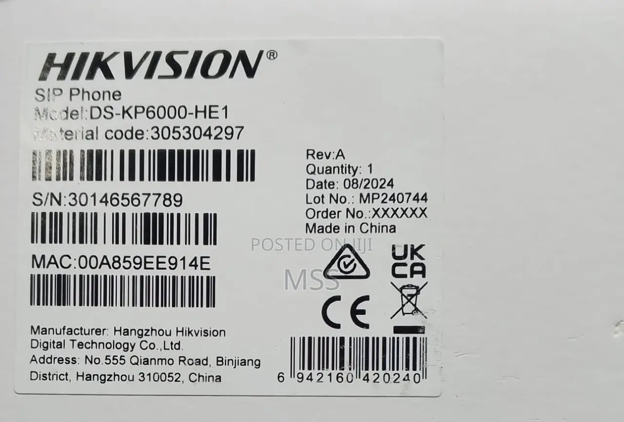 Sip Phone (Ip Phone) Hikvision