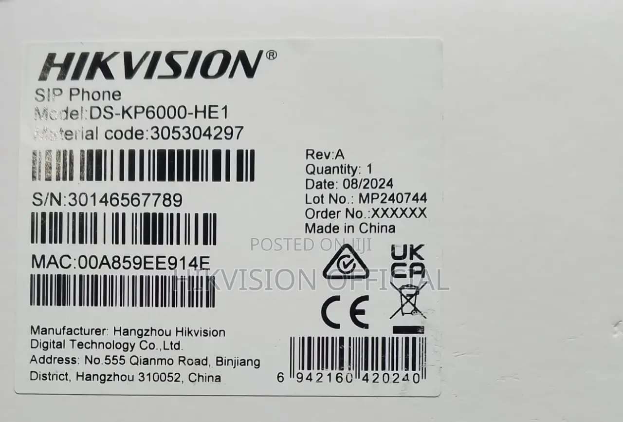 Sip Phone (Ip Phone) Hikvision