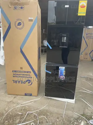 Pearl 309ltr Black Mirror Refrigerator – Built-in Dispenser