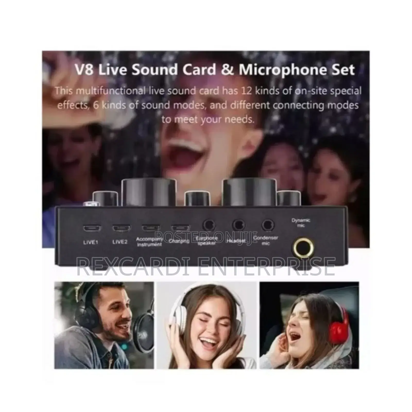 V8 Sound Card for Live Recording and Streaming