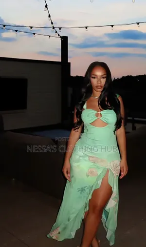 Classy Floral Green Dress