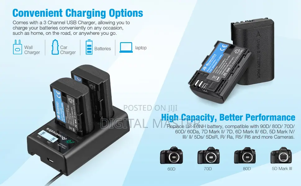 Powerextra Lp-E6nh 2-Pack 2950mah