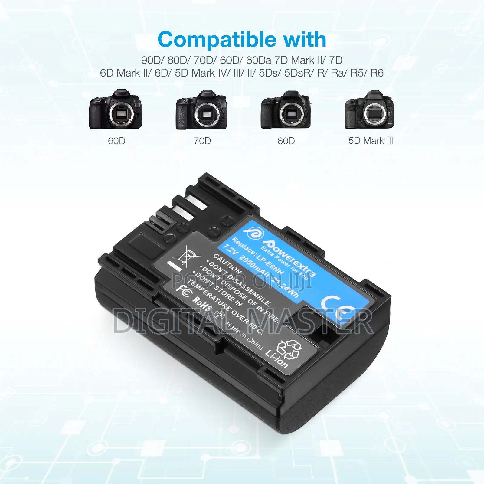 Powerextra Lp-E6nh 2-Pack 2950mah