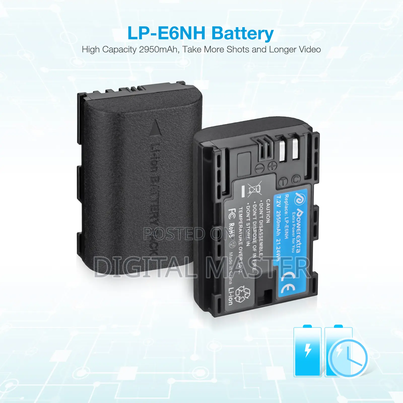 Powerextra Lp-E6nh 2-Pack 2950mah