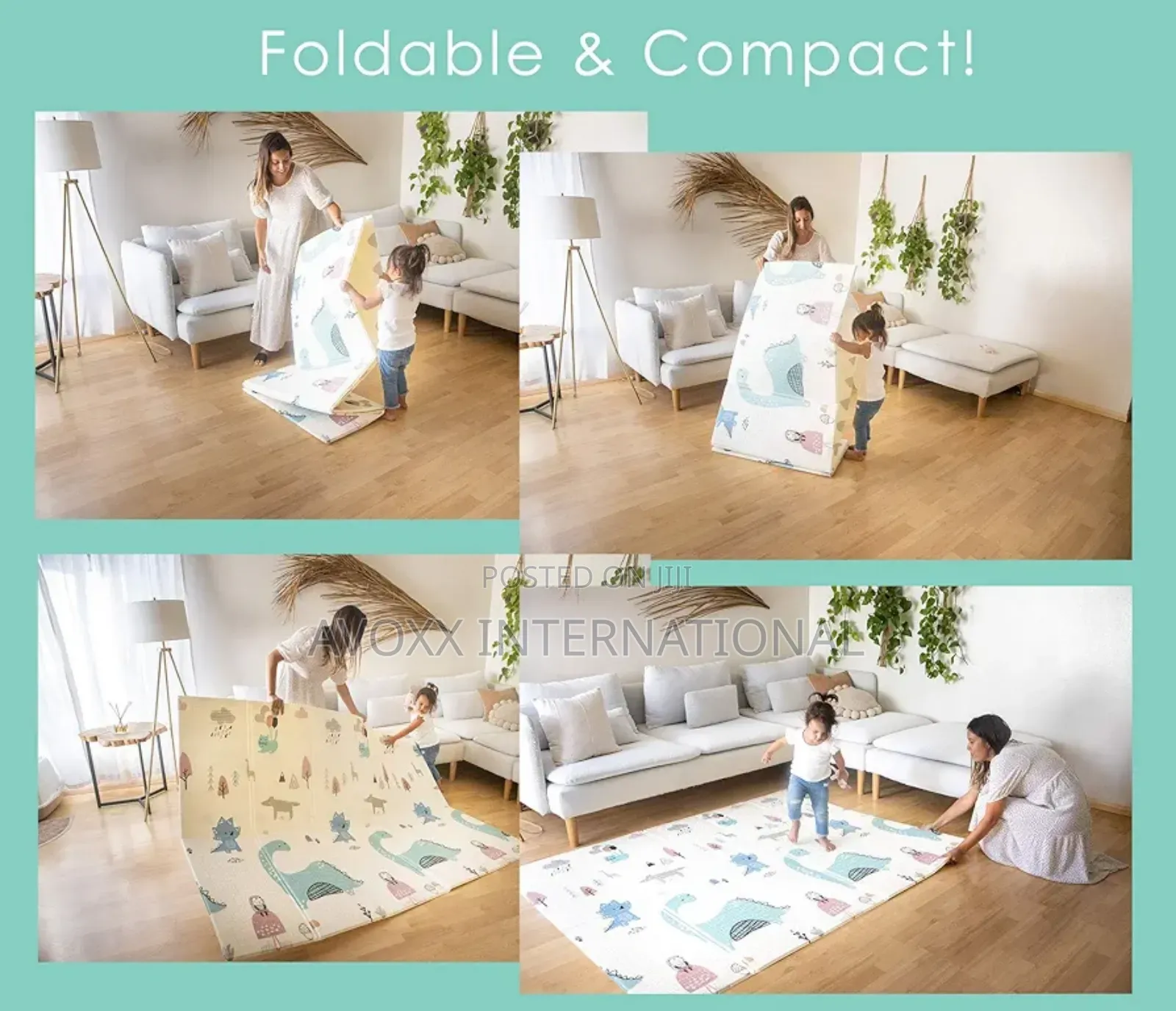Easy Baby X"Large + Play Mat For Babies + Toddlers|77” X 70"