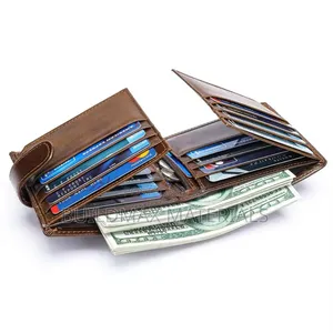 Men Rfid Anti-theft Wallet With 19 Cards Holder Purse