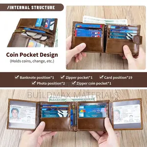 Men Rfid Anti-theft Wallet With 19 Cards Holder Purse