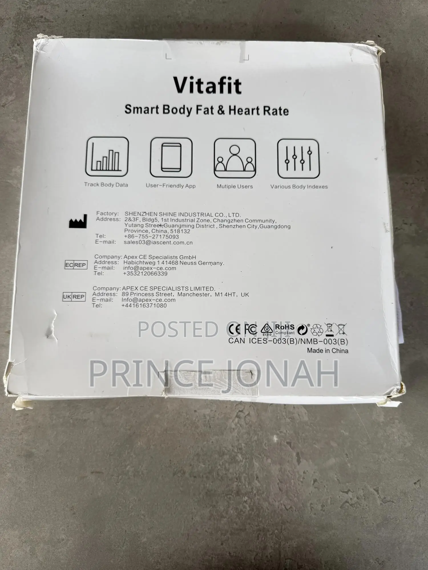 Vitafit Bluetooth Body Fat Scale