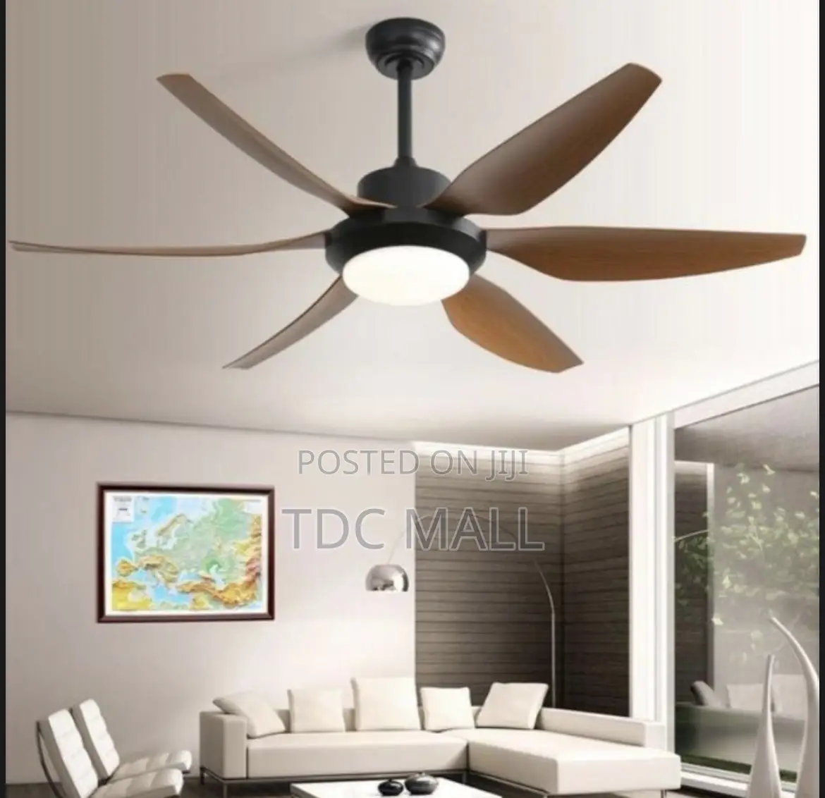 Executive Art Ceiling Fanlight - Black +Dark Wood