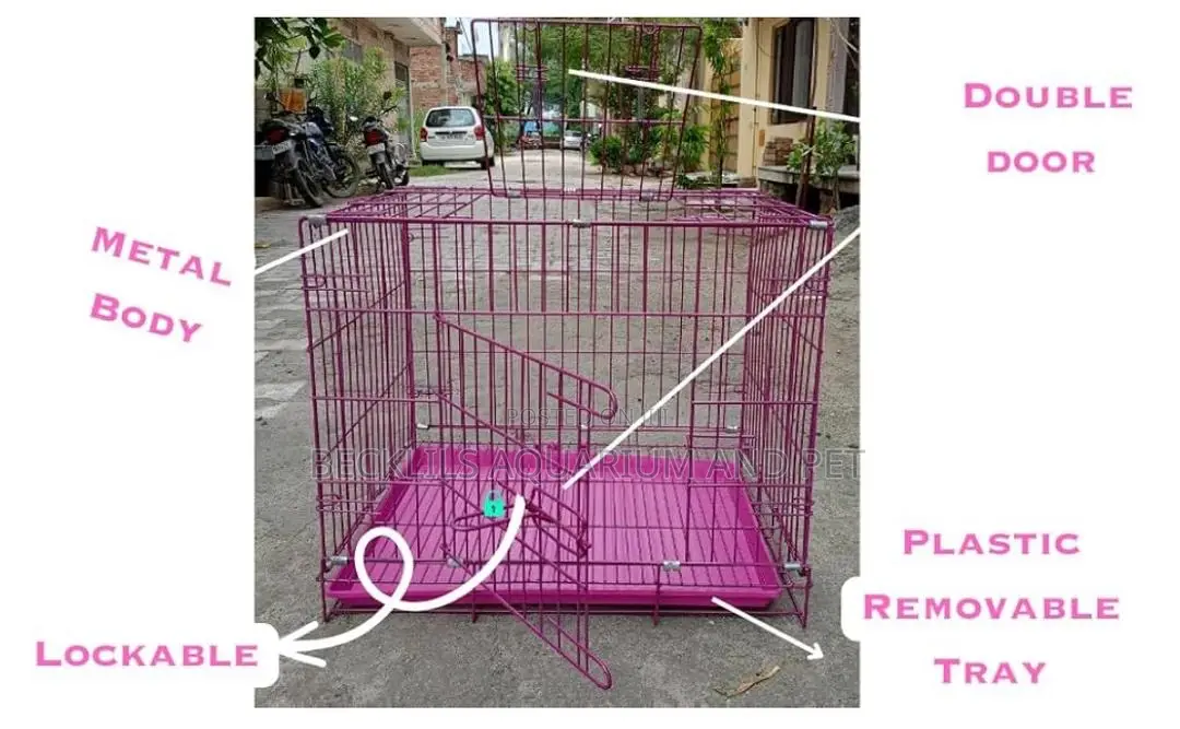Pink Colored Dog and Cat Cage