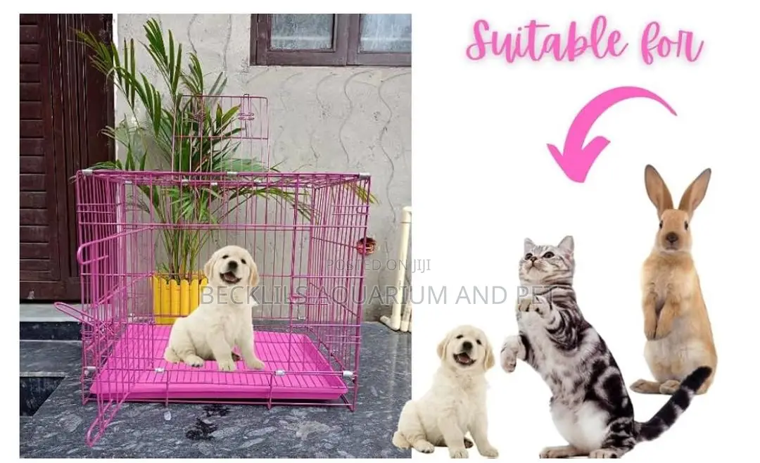 Pink Colored Dog and Cat Cage