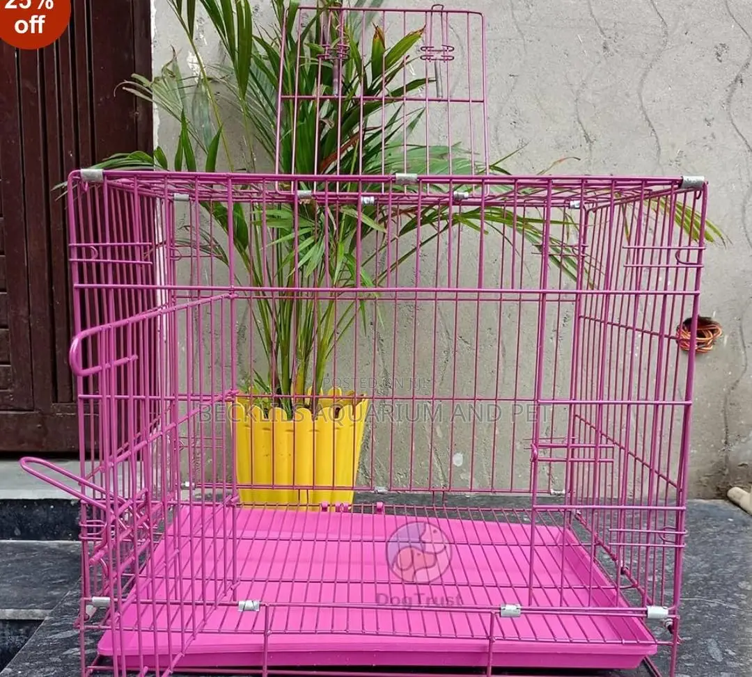 Pink Colored Dog and Cat Cage