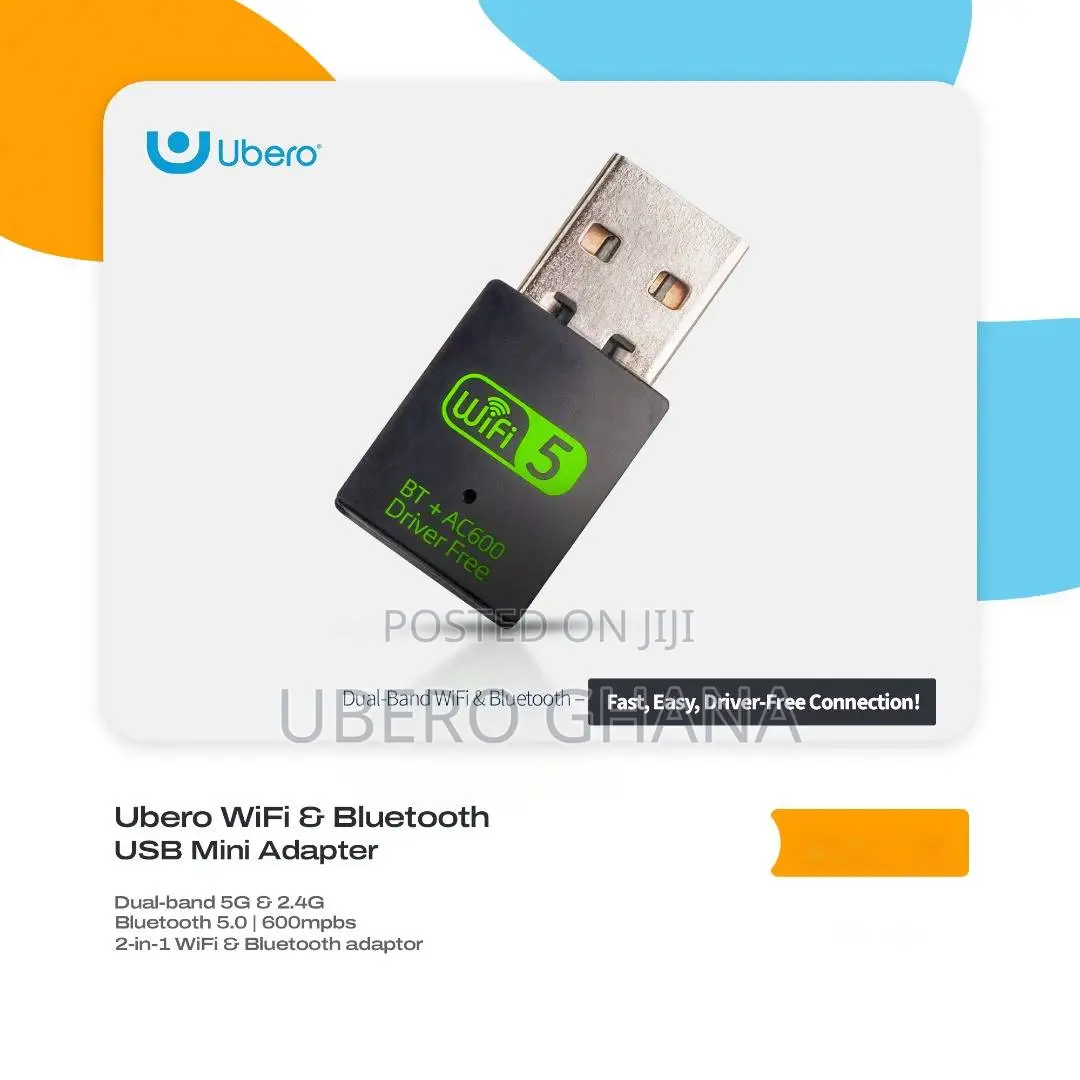 Ubero 2.4/5g Wifi Bluetooth Usb Mini Adapter 600mpbs