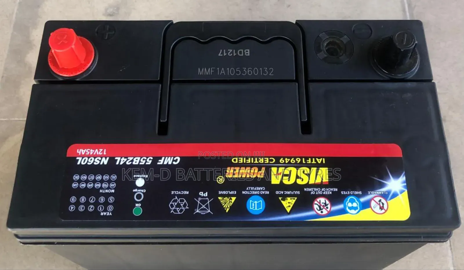 13 Plates Visca Car Battery Ns60l - Free Delivery