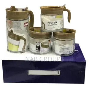 Oil Pitcher With 3 Spice Jars