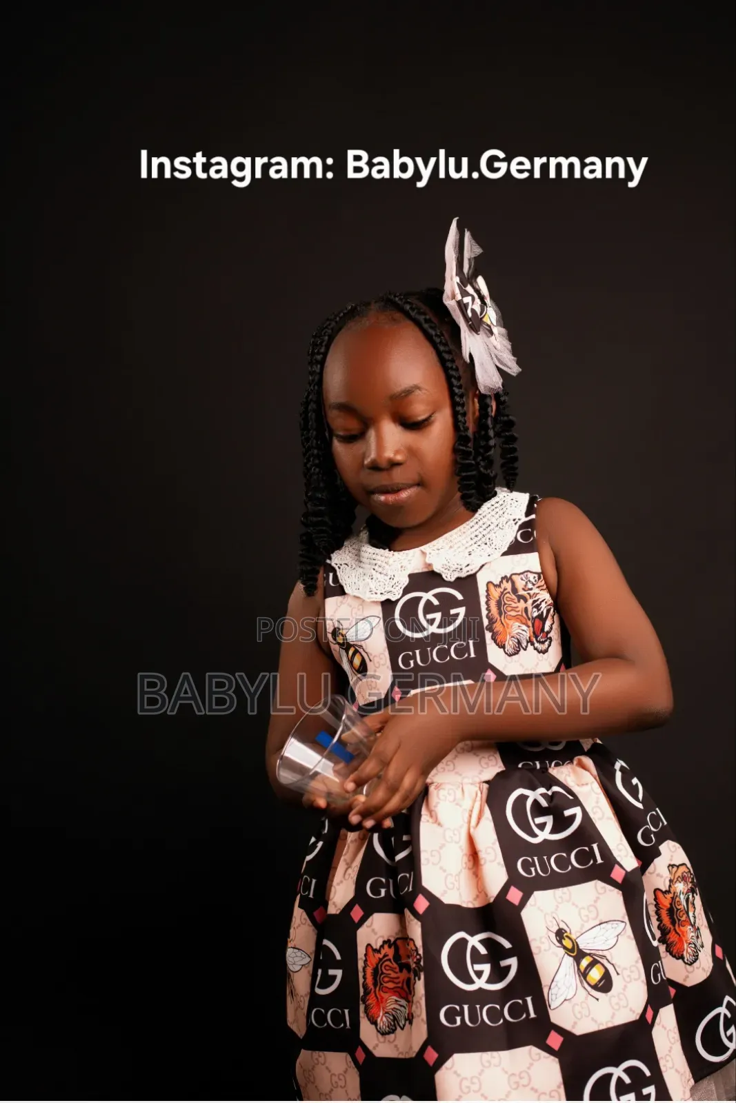 Pink Gucci Dress and Hair Ribbon