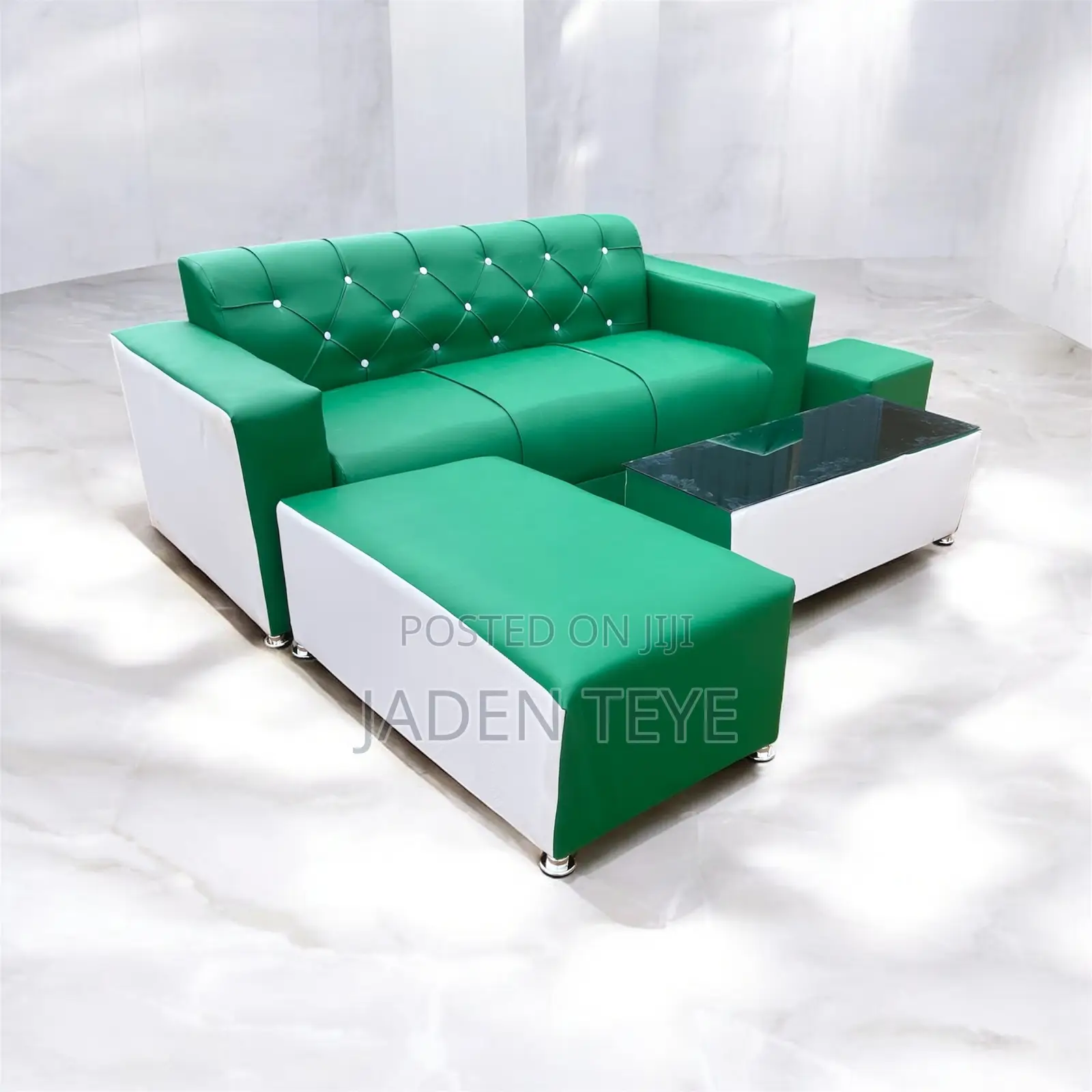 White Green American Leather Set