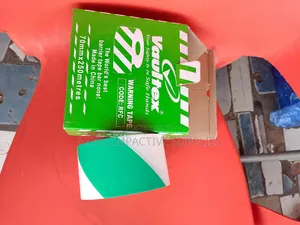Green And White Warning Tape - 250mm.