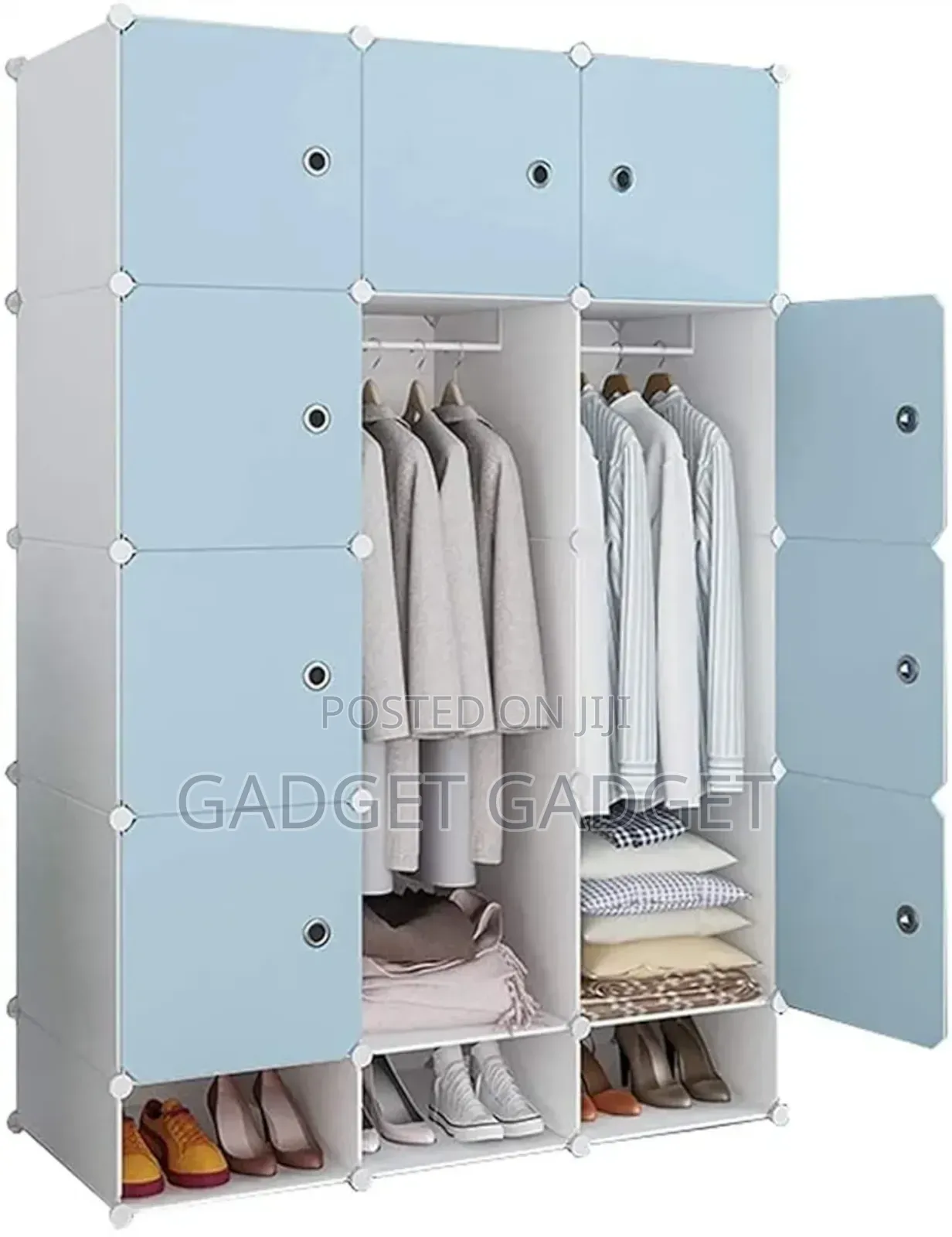 12 Cubes Plastic Wardrobe With Shoe Rack