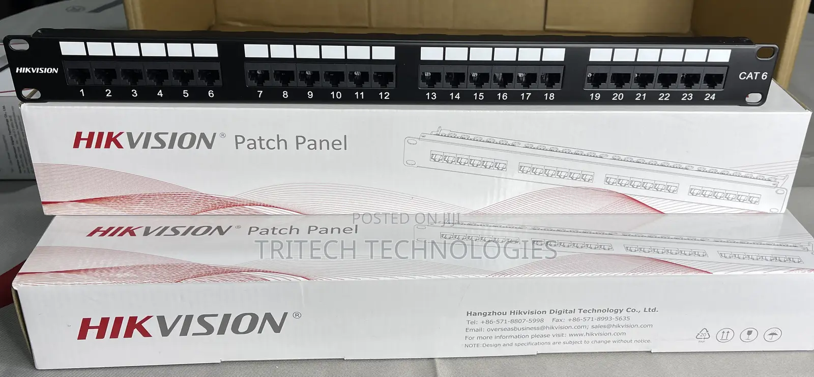 Hikvision Cat6 Patch Panel 24port Gold Plated High Speed