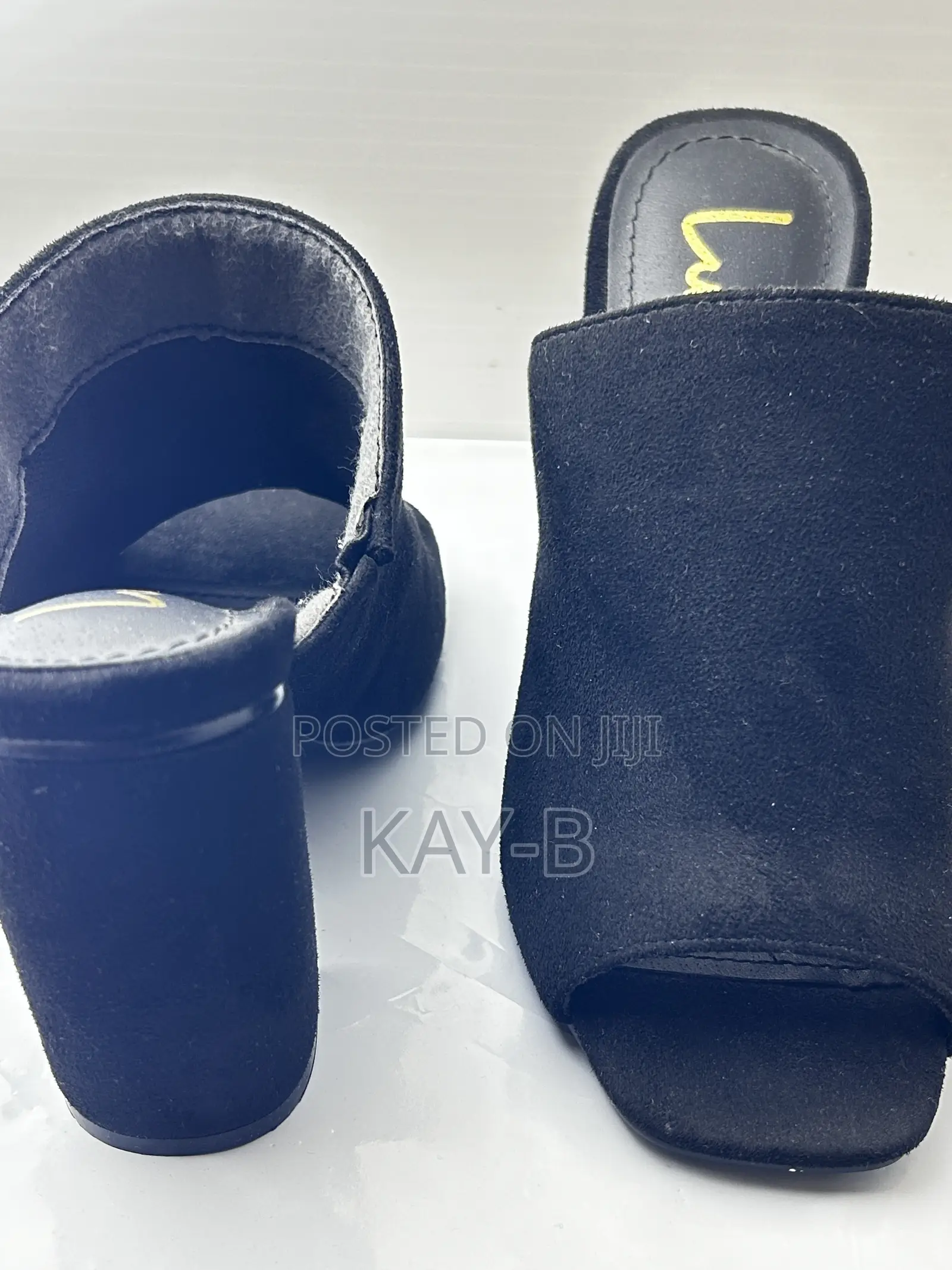 Lulus Raelynn Black Suede Peep-Toe Mules Eus37.5