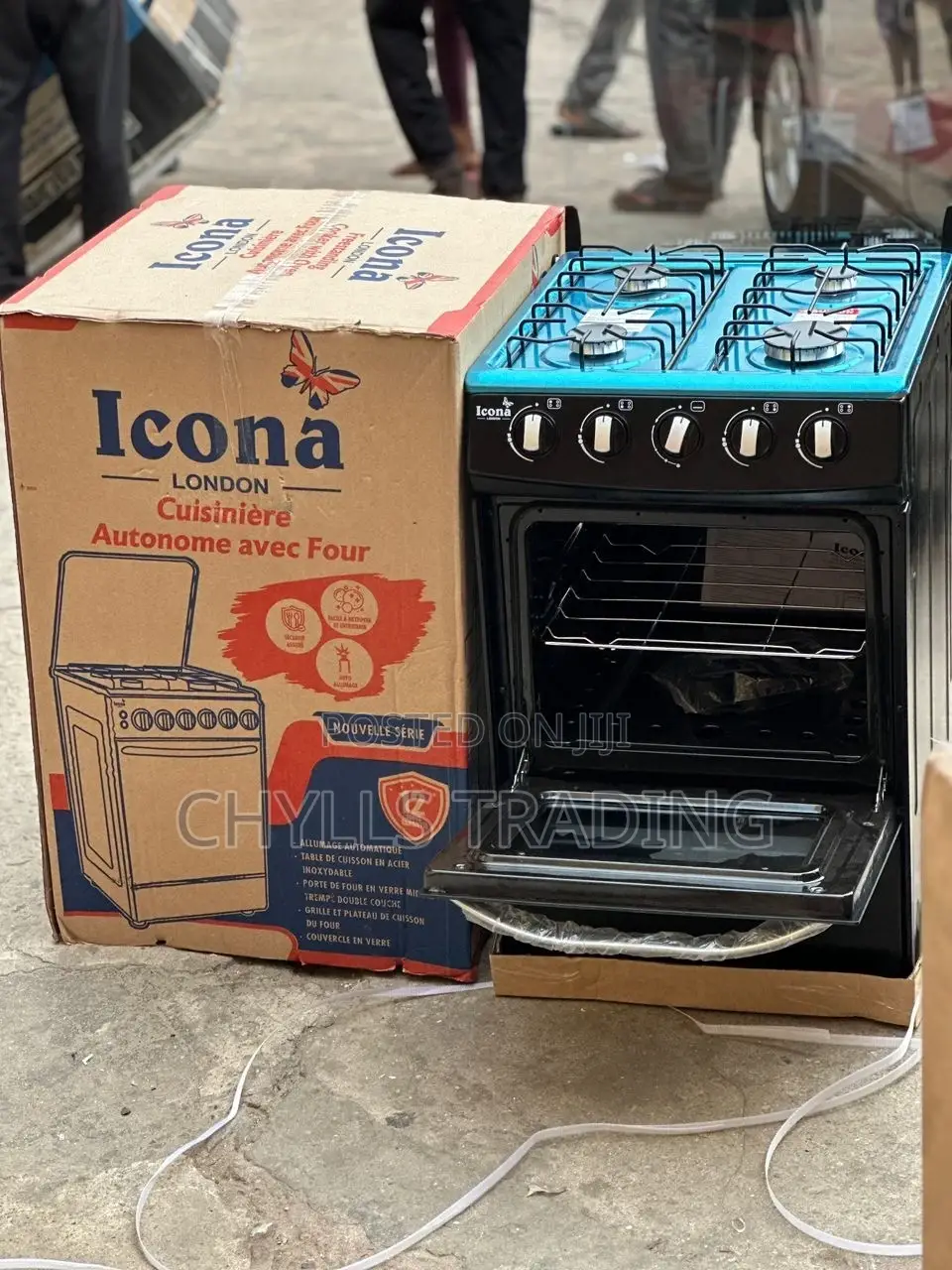 50×50 Icona 4 Burner Gas Cooker With Oven – Auto Ignition