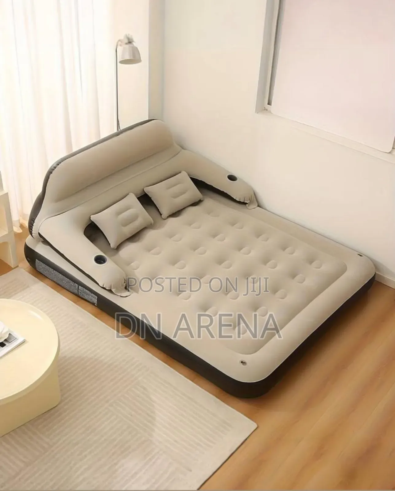Queen Size Air Mattress Sofa Bed With Headboard And Pillow