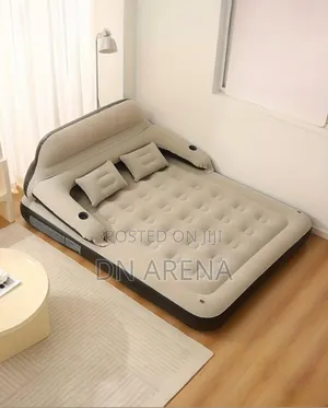 Queen Size Air Mattress Sofa Bed With Headboard And Pillow