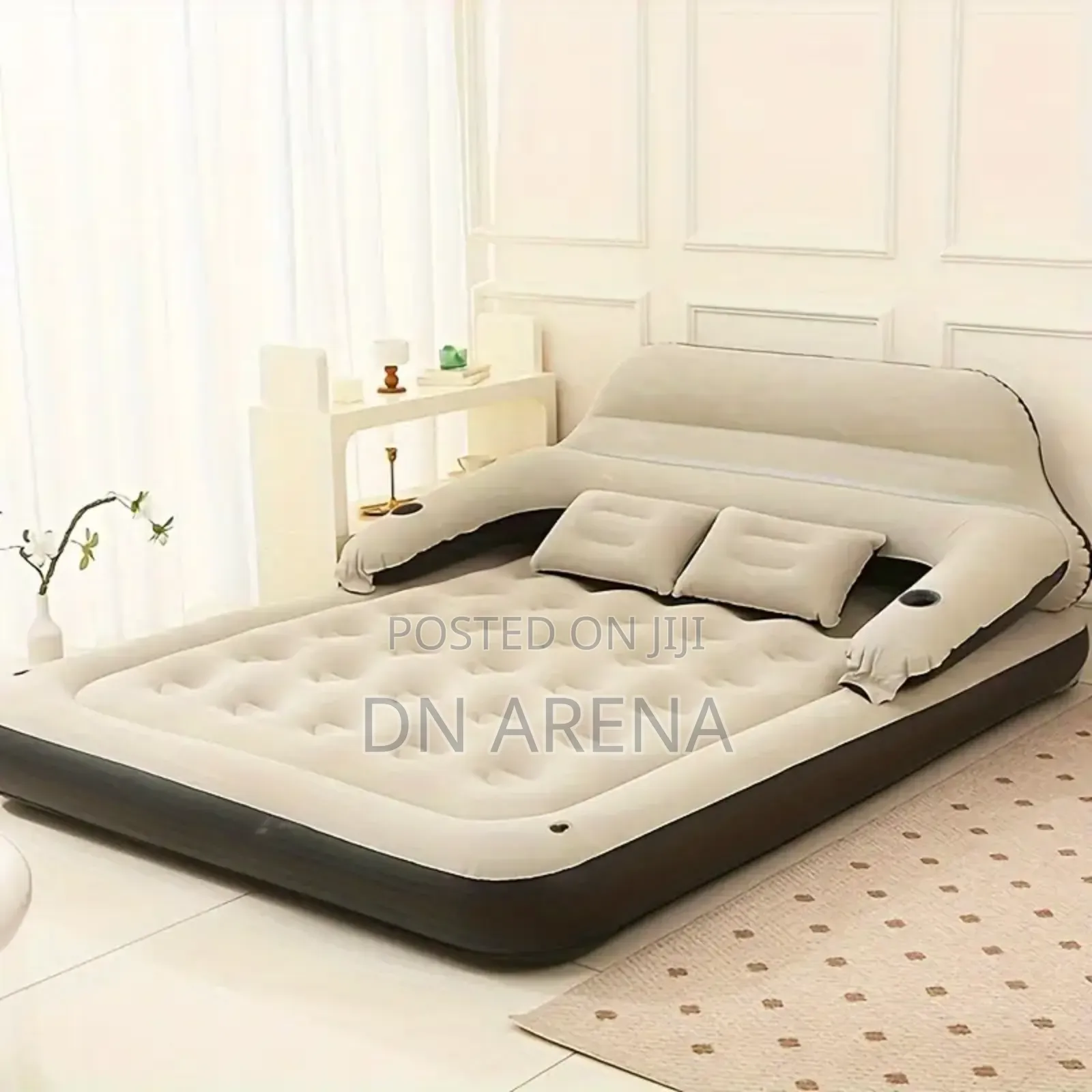 Queen Size Air Mattress Sofa Bed With Headboard And Pillow