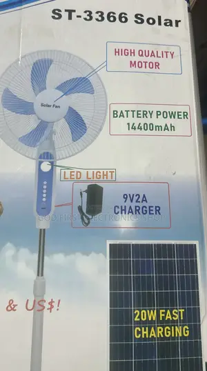 Solar Fan Fast Charging
