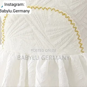 White Girl's Dress With Gold Pattern