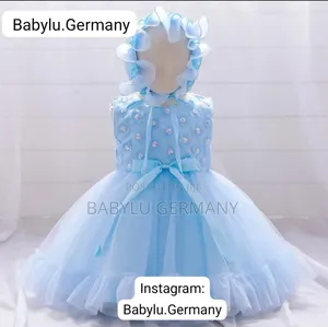 Blue Baby Girl's Dress With Hat