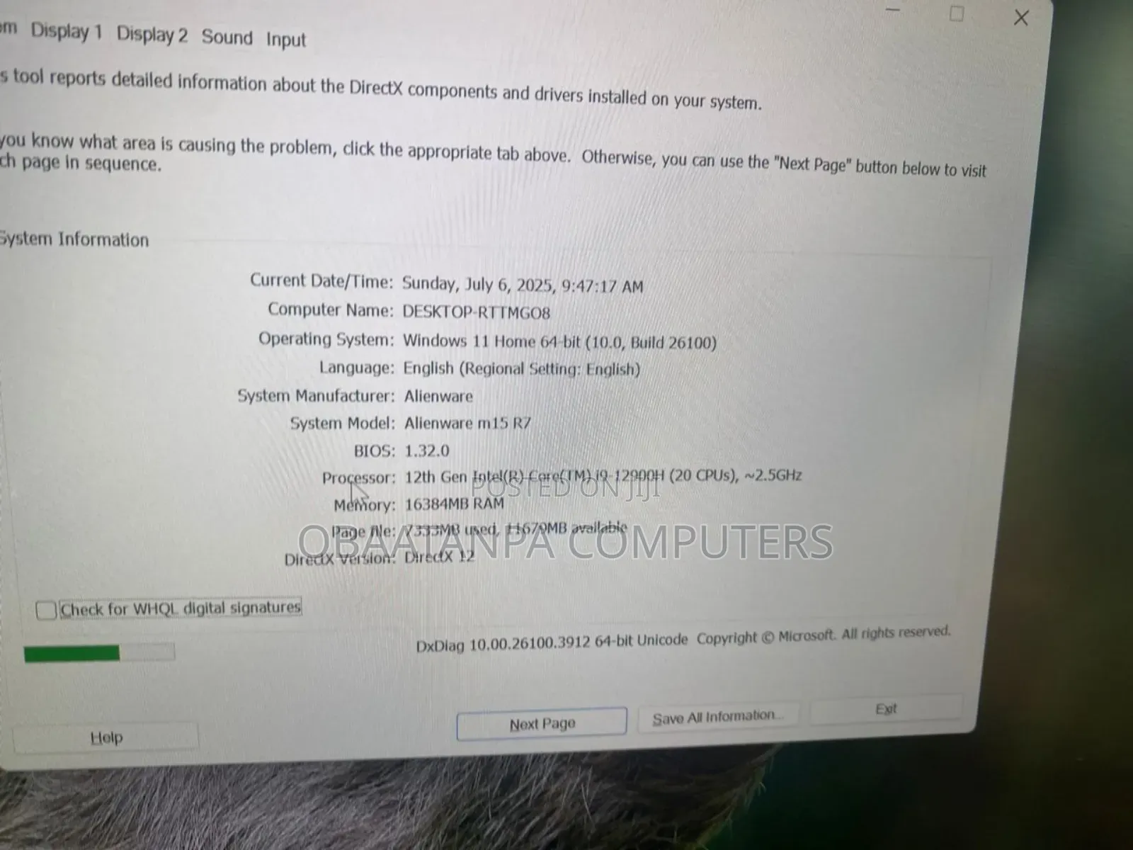 New Laptop Dell Alienware M15 R7 16GB Intel Core I9 SSD 1T