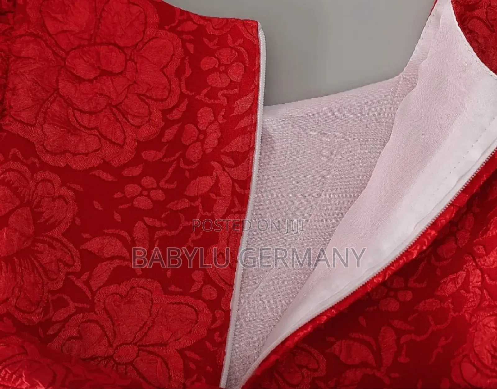 Red Jacquard Princess Ballgown or Dress With Bow for Girls