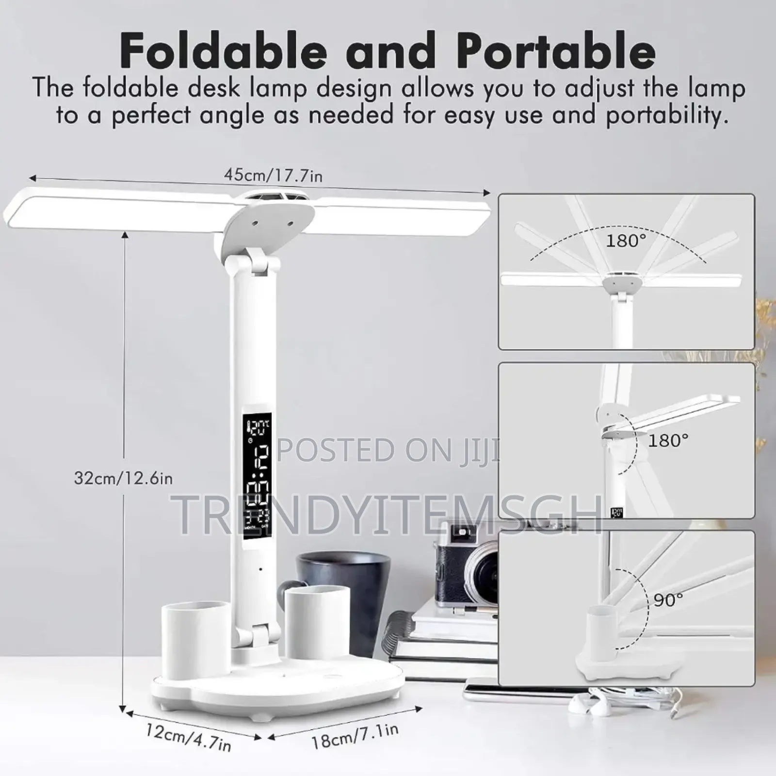 Dimmable Rechargeable Led Double Head Touch Table Desk Study Lamp