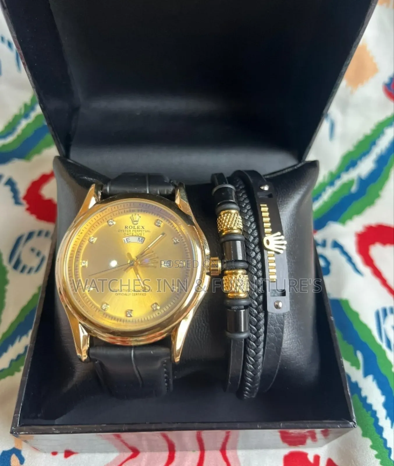 Executive Leather Watch With Bracelet ( Rolex )