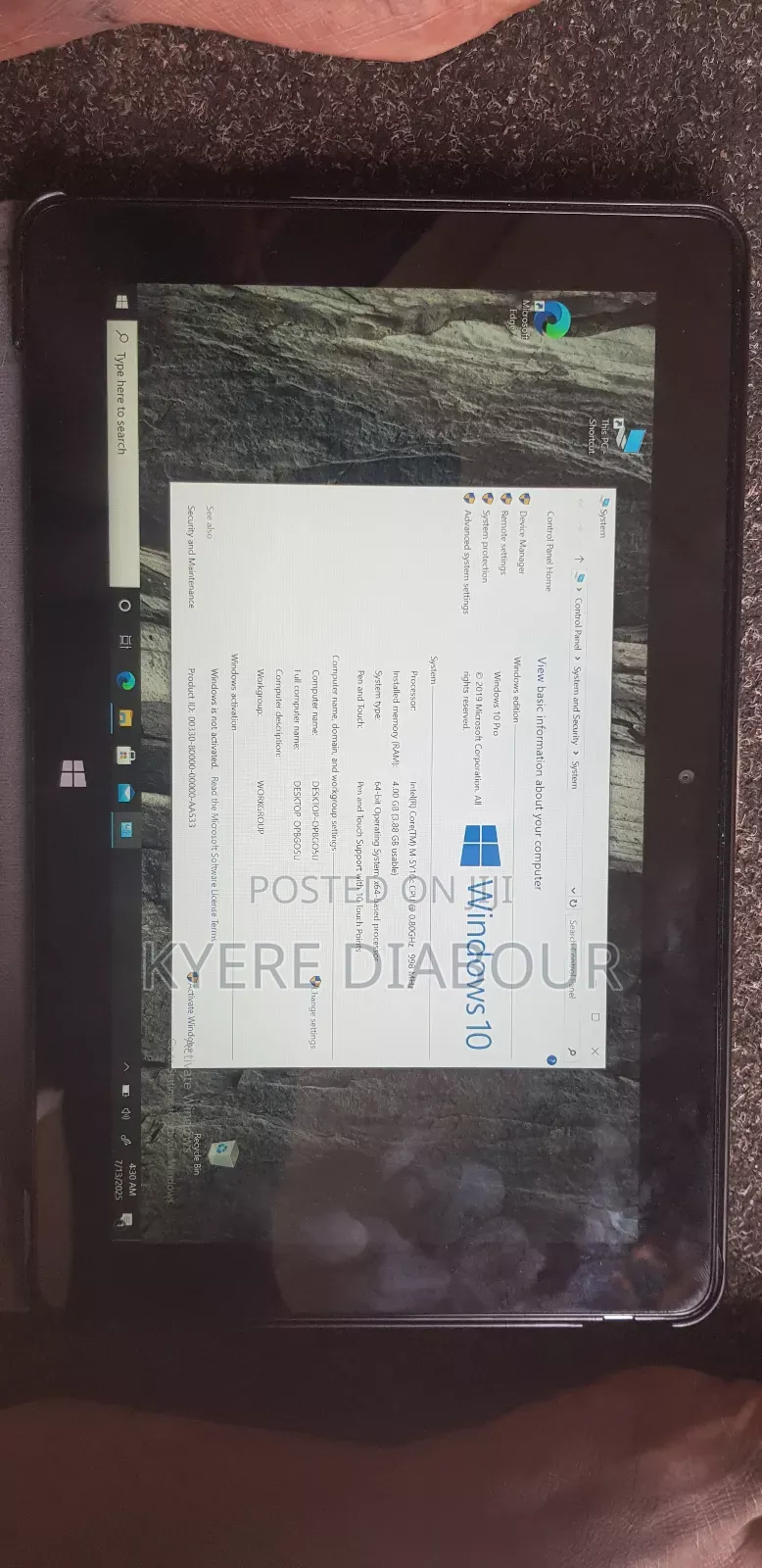 Laptop Dell 4GB Intel SSD 128GB