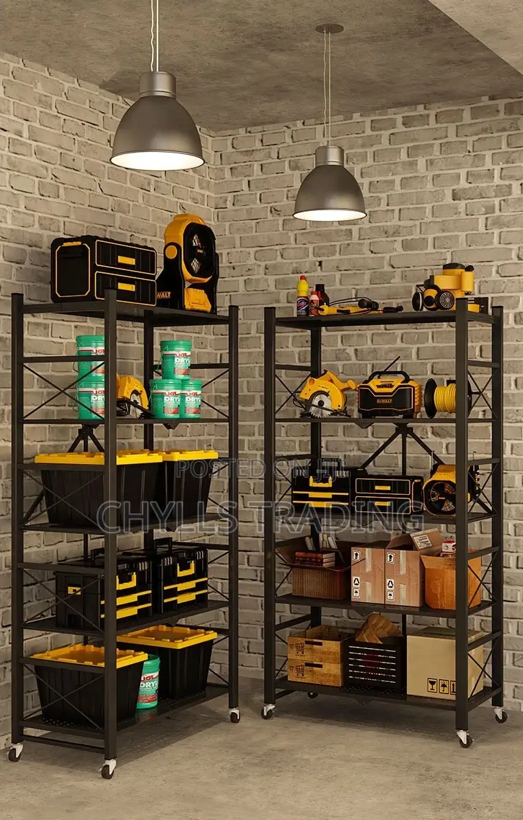 5tier Foldable Storage Rack With Wheels