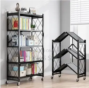 5tier Foldable Storage Rack With Wheels
