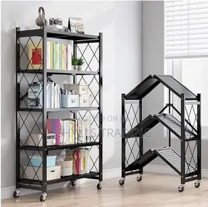 5tier Foldable Storage Rack With Wheels
