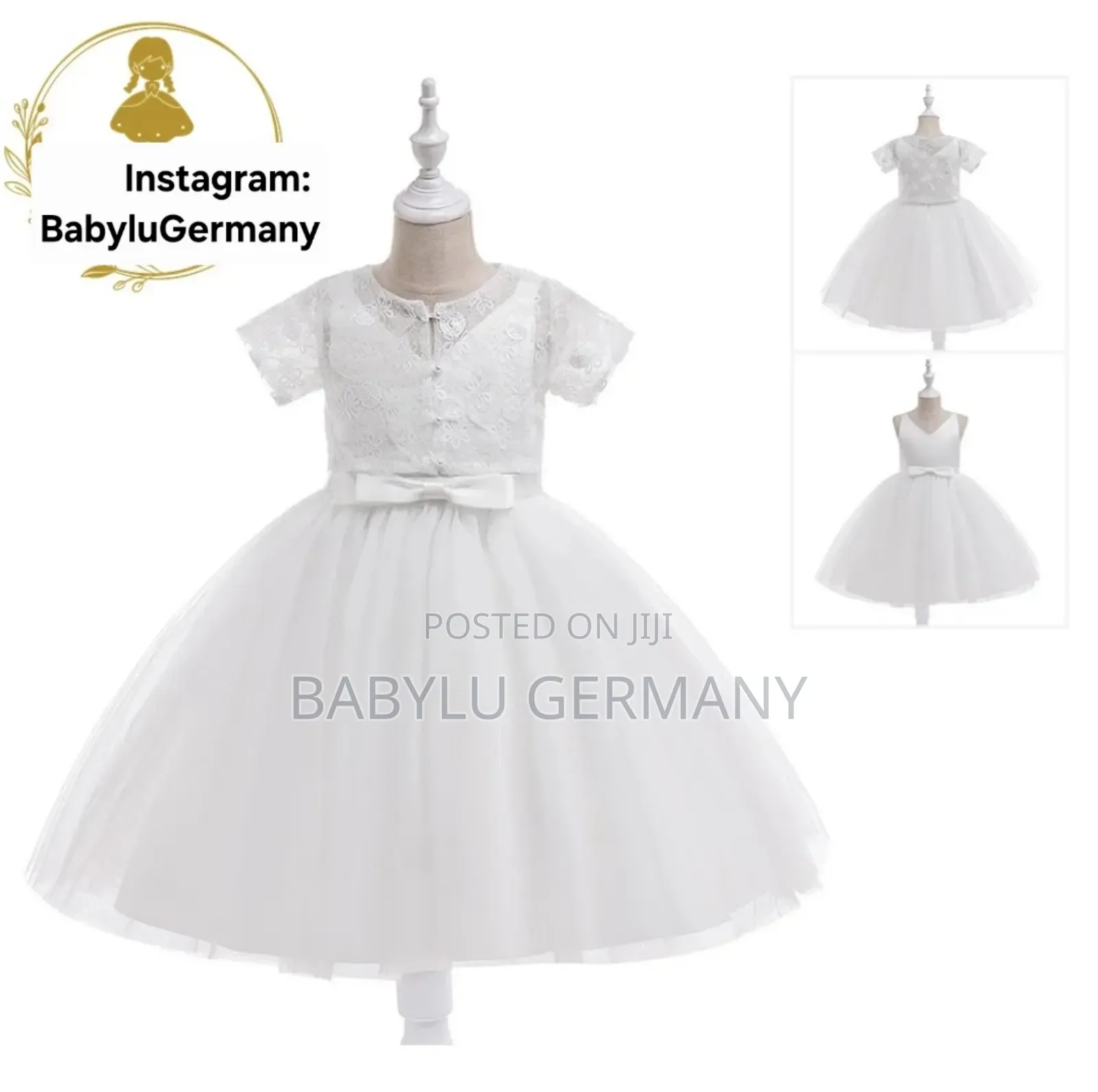 Princess White Dress / Ballgown With Petticoat for Girls
