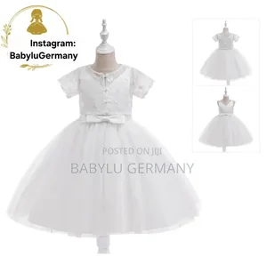 Princess White Dress / Ballgown With Petticoat for Girls