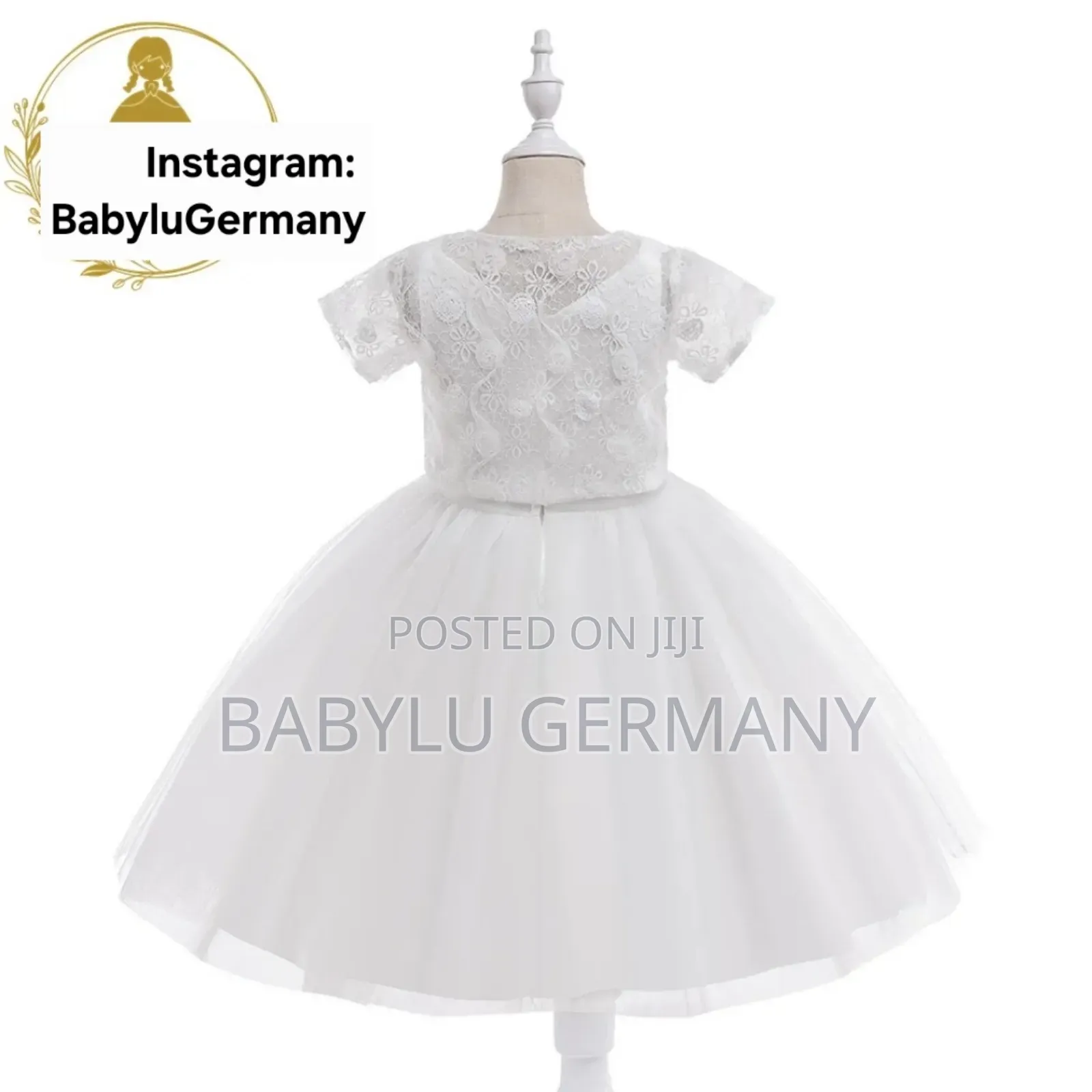 Princess White Dress / Ballgown With Petticoat for Girls