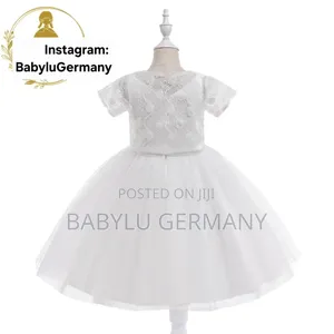 Princess White Dress / Ballgown With Petticoat for Girls
