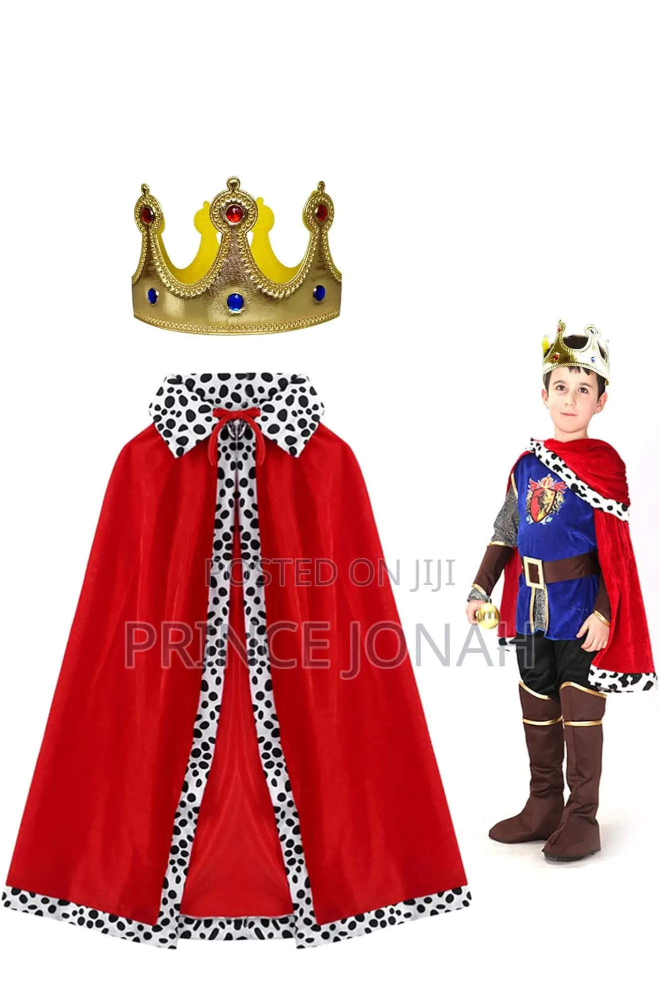 King Costume for Kids Role Play, Halloween 80/140cm