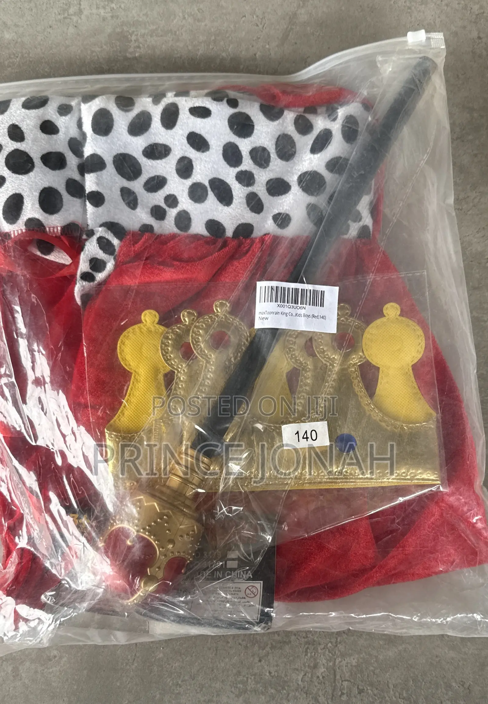 King Costume for Kids Role Play, Halloween 80/140cm
