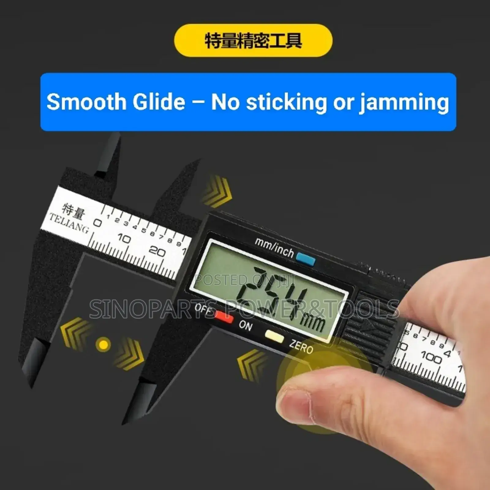 Teliang Digital Caliper - Error-Free Mm/Inch Measuring