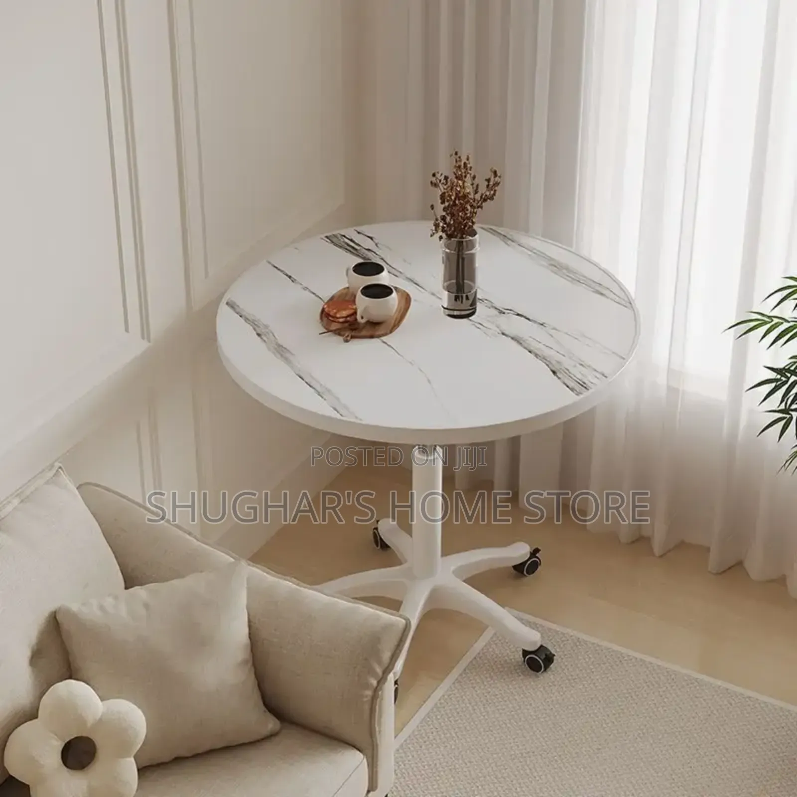 Round Adjustable Marble Table