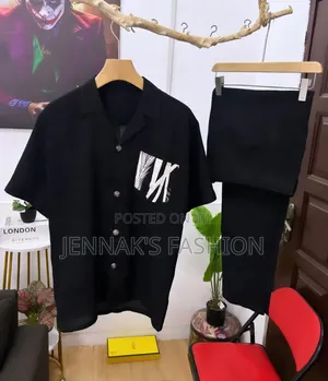 Black Top and Bottom Men's Wear